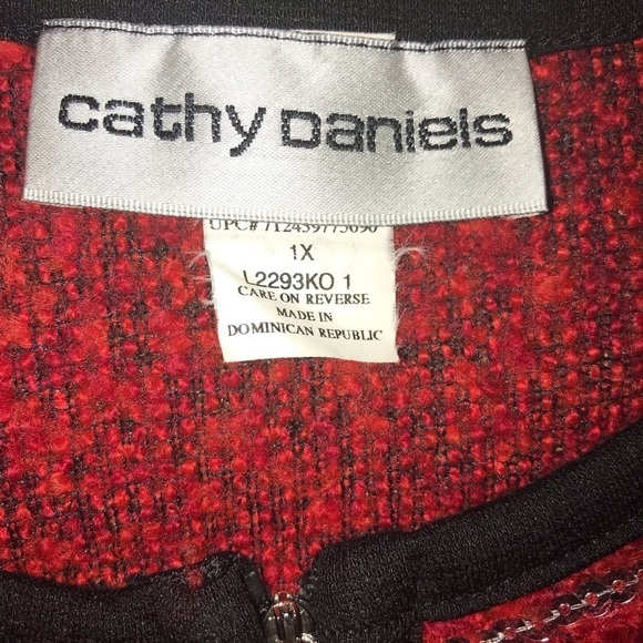 Cathy Daniels Zip Front Sweater/Jacket 1X P6 - Picture 3 of 5